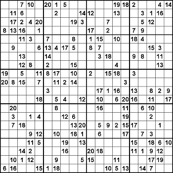 20er-Sudoku (5x4)